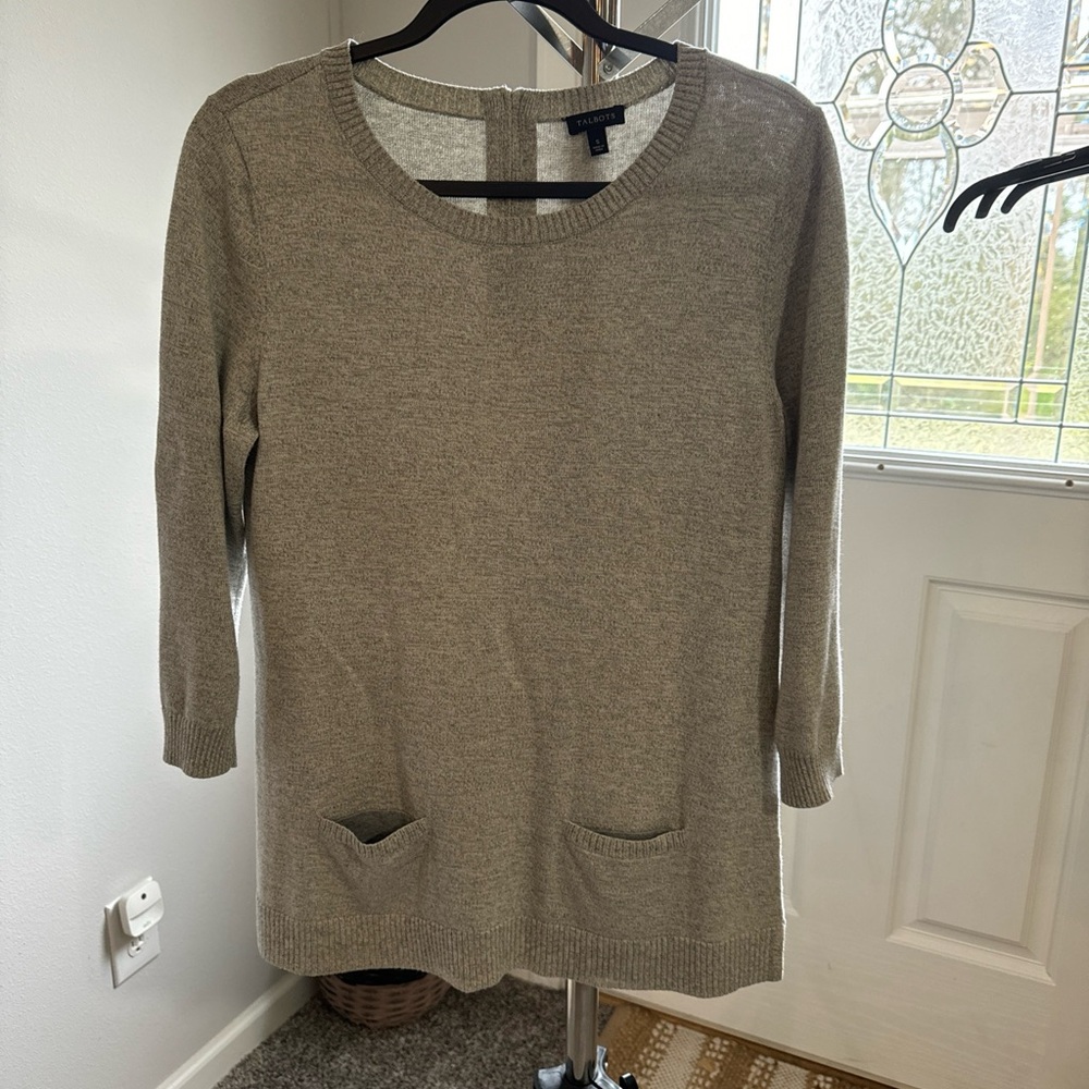 Talbots pullover sweater top gray size S